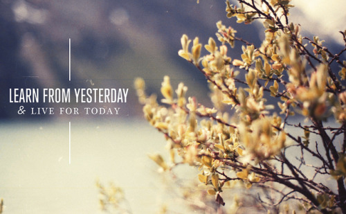 Learn from yesterday and live for today motivational image