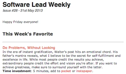 Software Lead Weekly startup newsletter