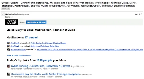 Quibb startup newsletter