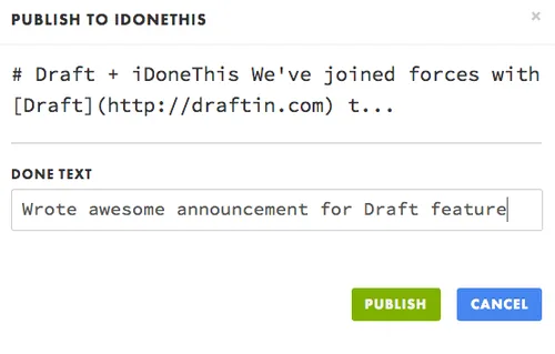 Draft to iDoneThis
