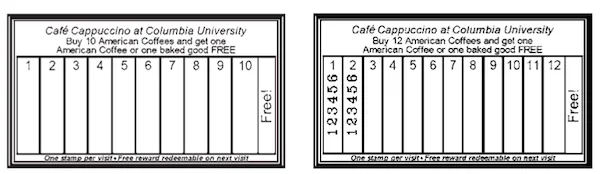 sample loyalty coffee cards